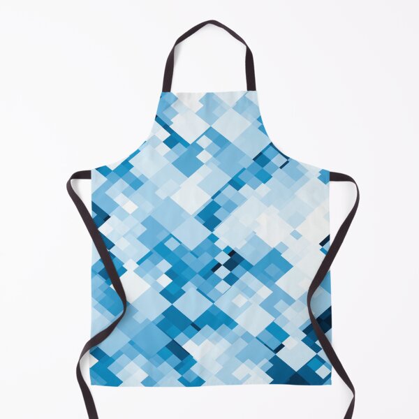 Item preview, geometric square pixel pattern abstract background in blue designed and sold by Mrvell.