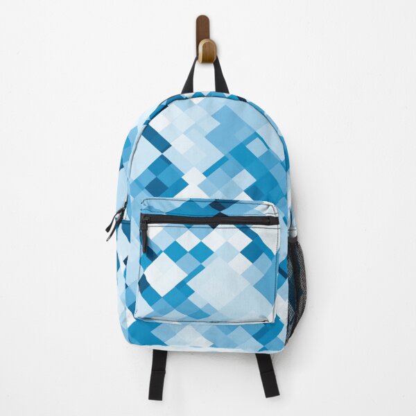 Item preview, geometric square pixel pattern abstract background in blue designed and sold by Mrvell.