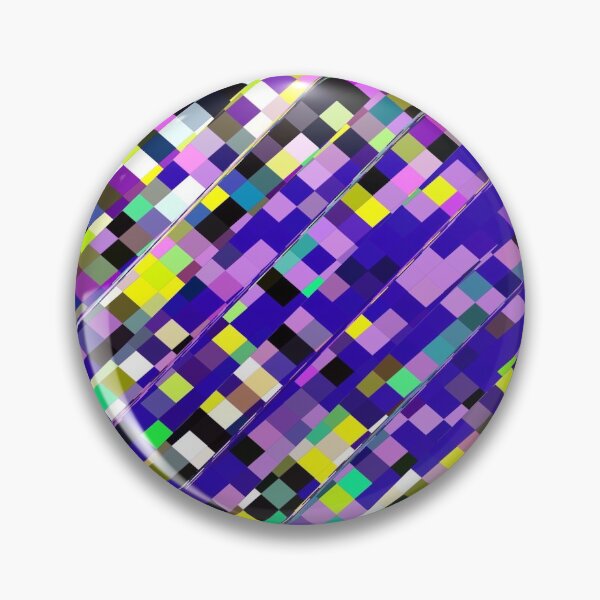 Item preview, geometric square pixel pattern abstract background in blue purple yellow designed and sold by Mrvell.