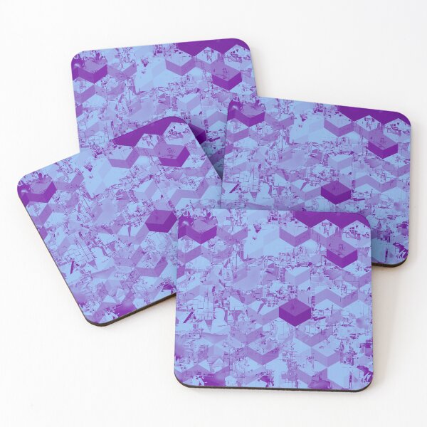 Item preview, geometric square pixel pattern abstract background in purple designed and sold by Mrvell.