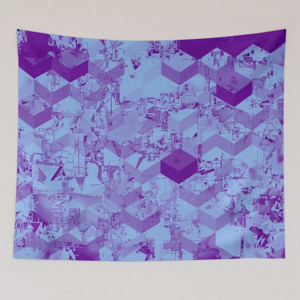 Item preview, geometric square pixel pattern abstract background in purple designed and sold by Mrvell.