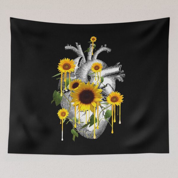 Item preview, sunflowers colorful Spring Heart flower, heart yellow flowers, cool cute mask designed and sold by Collagedream.