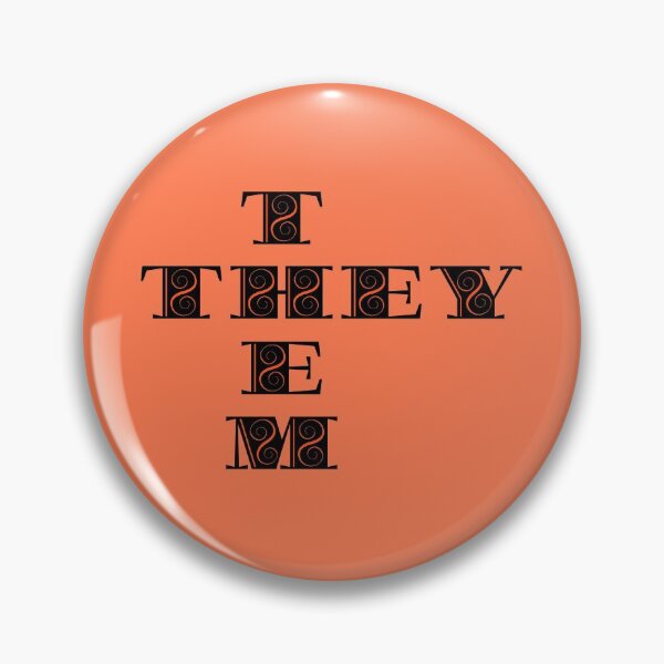 Item preview, Pronouns they them black orange designed and sold by GrammarDance.