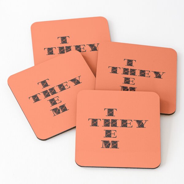 Item preview, Pronouns they them black orange designed and sold by GrammarDance.