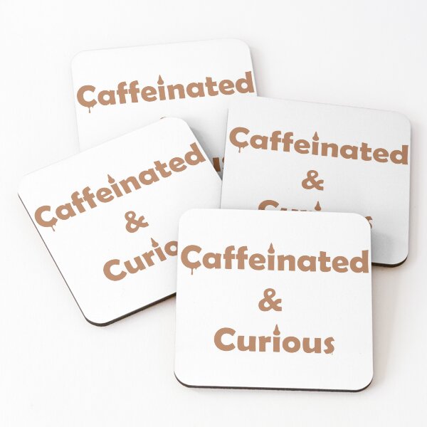 Item preview, Caffeinated and curious brown creative dripping typography designed and sold by Deegital18.
