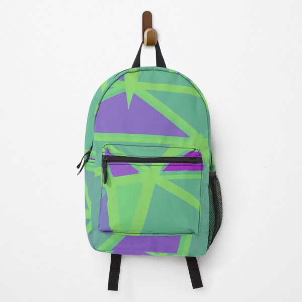 Item preview, geometric triangle polygon shape abstract background in green and purple designed and sold by Mrvell.