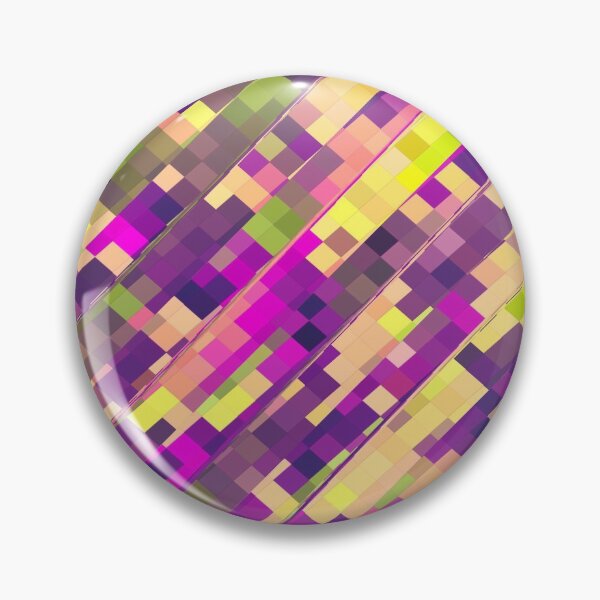 Item preview, geometric square pixel pattern abstract background in pink purple green designed and sold by Mrvell.