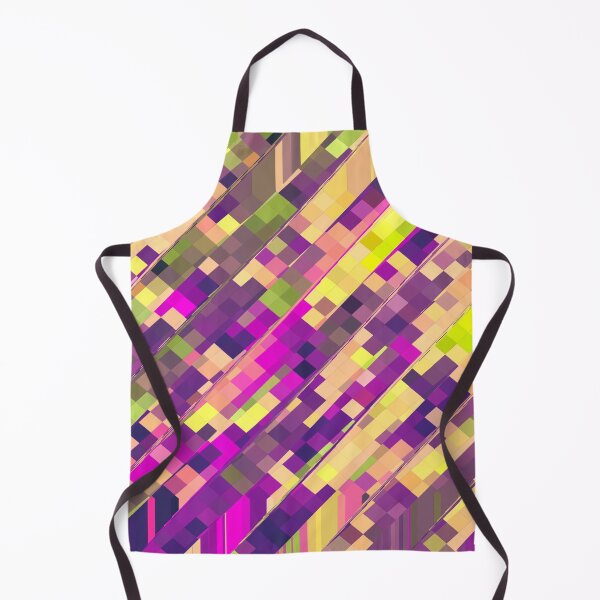 Item preview, geometric square pixel pattern abstract background in pink purple green designed and sold by Mrvell.