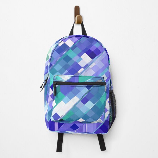 Item preview, geometric square pixel pattern abstract background in purple and blue designed and sold by Mrvell.