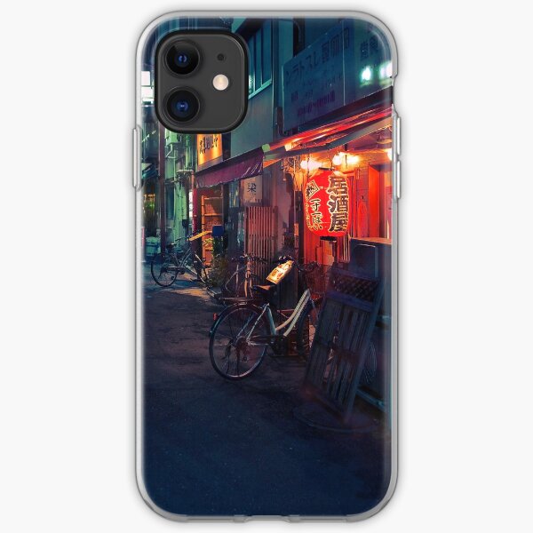 Neo Tokyo - Quiet street in Shinjuku iPhone Soft Case