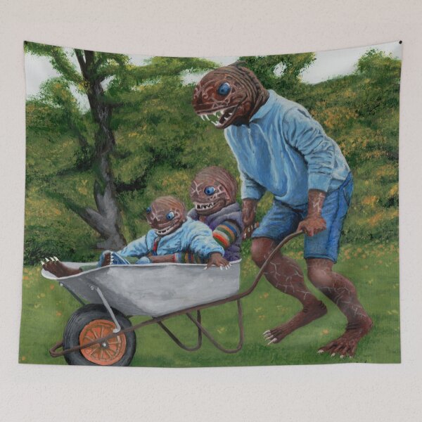 Item preview, Fish Man Autumn Fantasy Illustration designed and sold by HelmsArt.