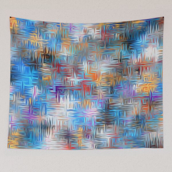 Item preview, geometric shape pattern abstract background in blue and yellow designed and sold by Mrvell.