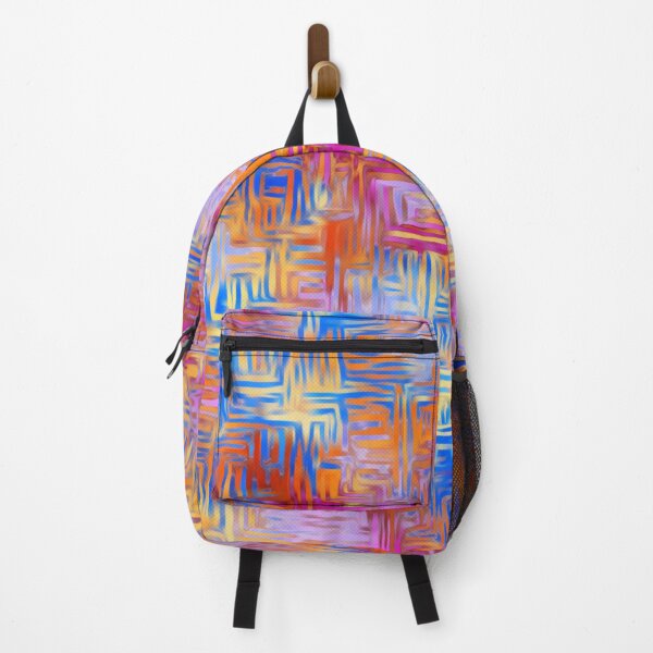 Item preview, geometric shape pattern abstract background in red orange pink blue designed and sold by Mrvell.