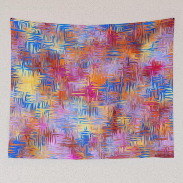 Item preview, geometric shape pattern abstract background in red orange pink blue designed and sold by Mrvell.