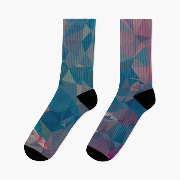 Item preview, geometric triangle pattern abstract in blue and pink designed and sold by Mrvell.