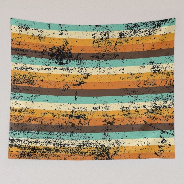 Item preview, Retro Coloured Distressed Stripey Pattern Design designed and sold by RhubarbMyrtle.