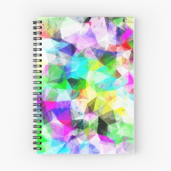 Item preview, geometric triangle shape pattern abstract in blue pink green yellow designed and sold by Mrvell.