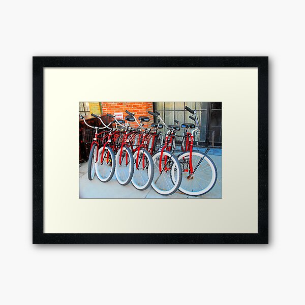 Red Bicycles Framed Art Print
