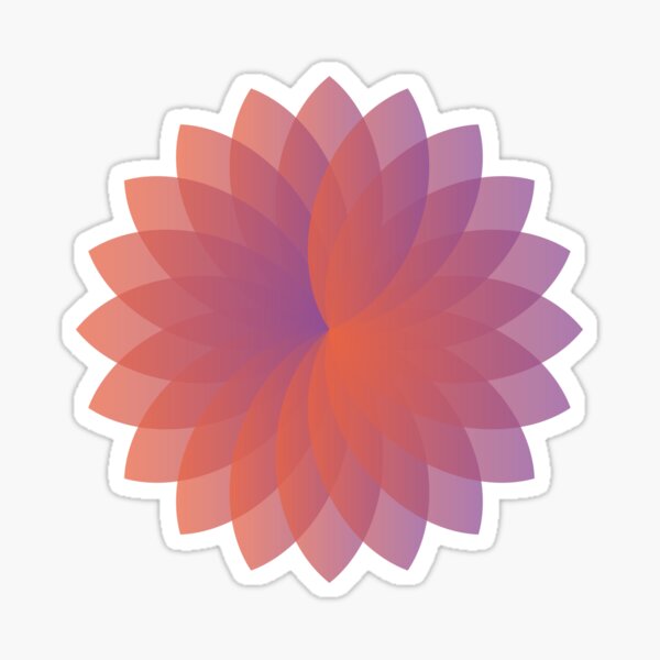 Gradient Minimalist Aesthetic Flower Sticker