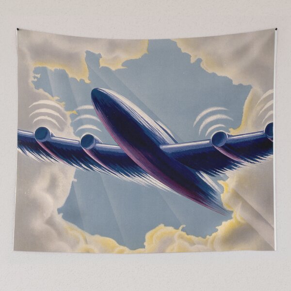 Item preview, Air France Towards New Skies Vintage Airplane Travel Advertisement designed and sold by vintagerepros.