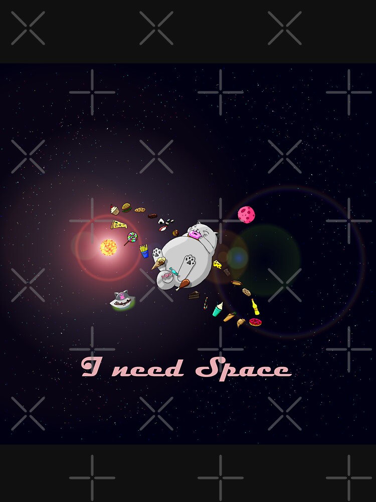 Thumbnail 3 von 3, Baseballshirt mit 3/4-Arm, Caturn - I need Space designt und verkauft von Boxcats.