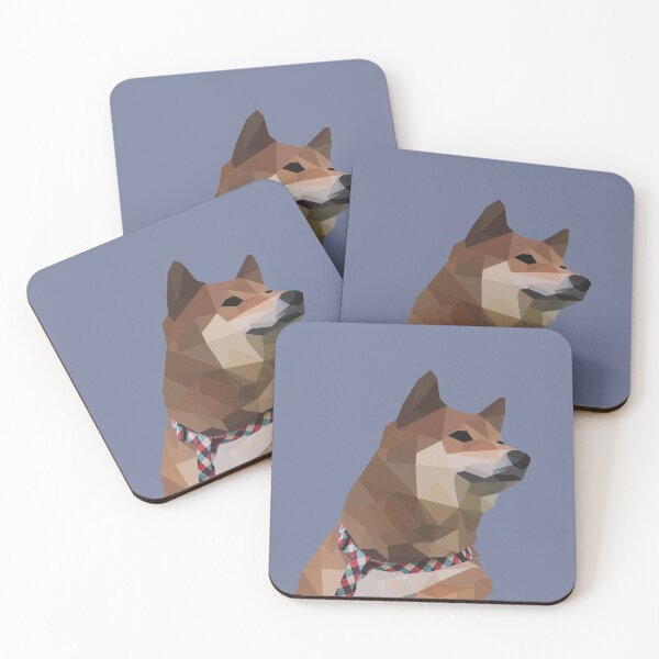 Item preview, Low Poly Shiba Inu with blue background designed and sold by wendy4496.