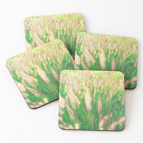 Item preview, closeup green grass field texture abstract with grass flowers designed and sold by Mrvell.