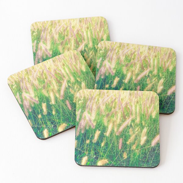 Item preview, closeup green grass field texture with grass flowers designed and sold by Mrvell.