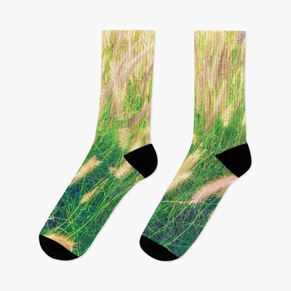 Item preview, closeup green grass field texture with grass flowers designed and sold by Mrvell.