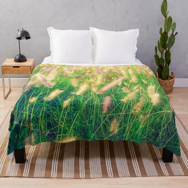 Item preview, closeup green grass field texture with grass flowers designed and sold by Mrvell.