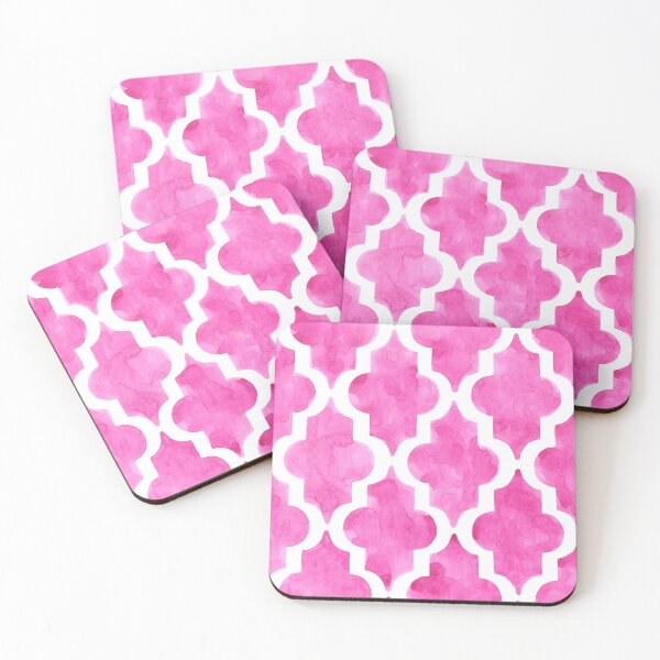 Item preview, Pink Quatrefoil pattern In watercolor  designed and sold by Bonheurem.