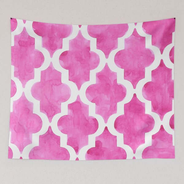 Item preview, Pink Quatrefoil pattern In watercolor  designed and sold by Bonheurem.