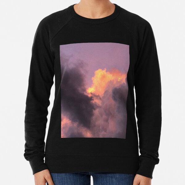 The clouds, Natures Beauty, Clouds, Orange, Gray Lightweight Sweatshirt