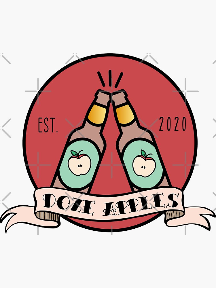 "Doze Apples Hard Cider" Sticker for Sale by TwistedGiraffe Redbubble