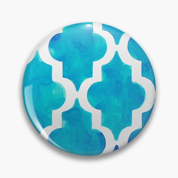 Item preview, Turquoise Quatrefoil pattern in watercolor  designed and sold by Bonheurem.