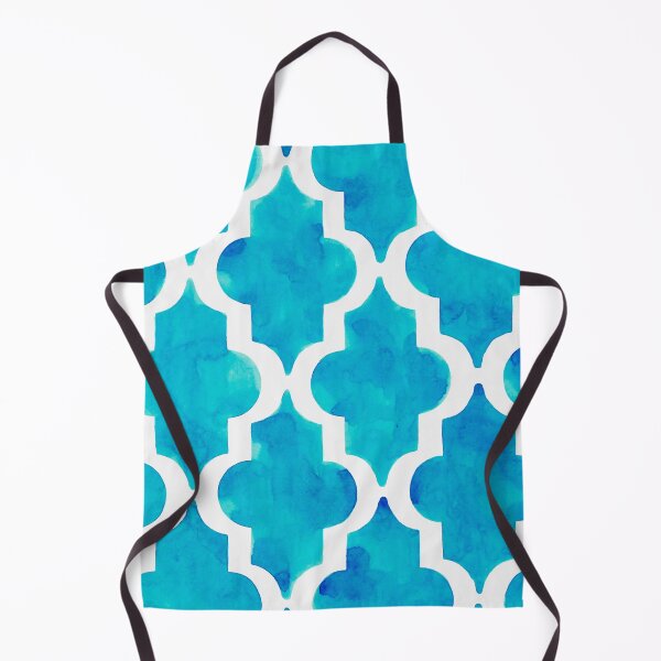 Item preview, Turquoise Quatrefoil pattern in watercolor designed and sold by Bonheurem.
