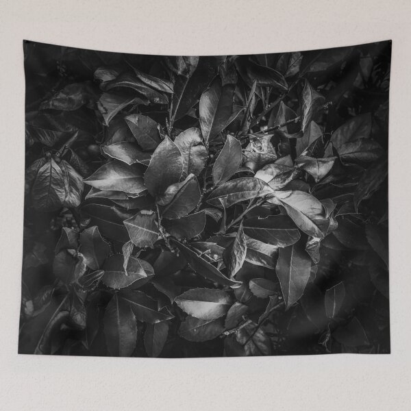 Item preview, closeup leaves texture background in black and white designed and sold by Mrvell.