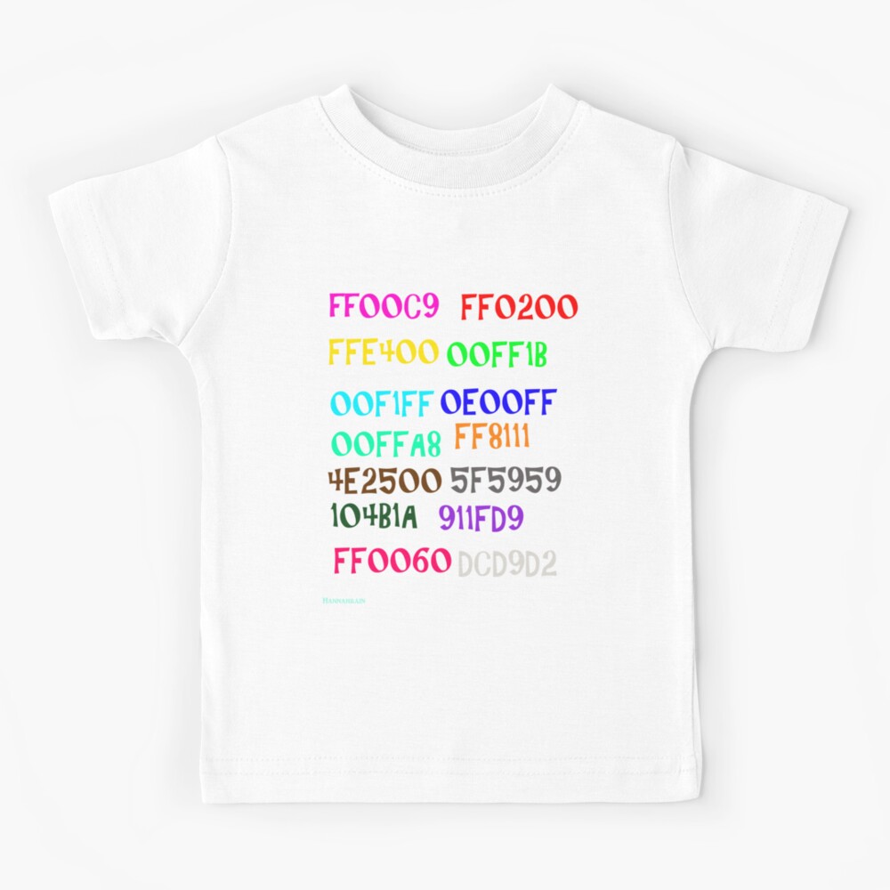color chart kids t shirt by hannahrain redbubble redbubble