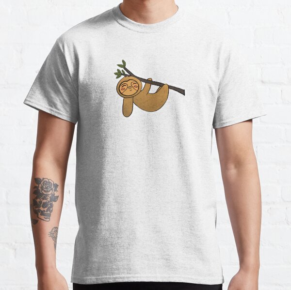 Cartoon Sloth Hanging From a Tree Classic T-Shirt