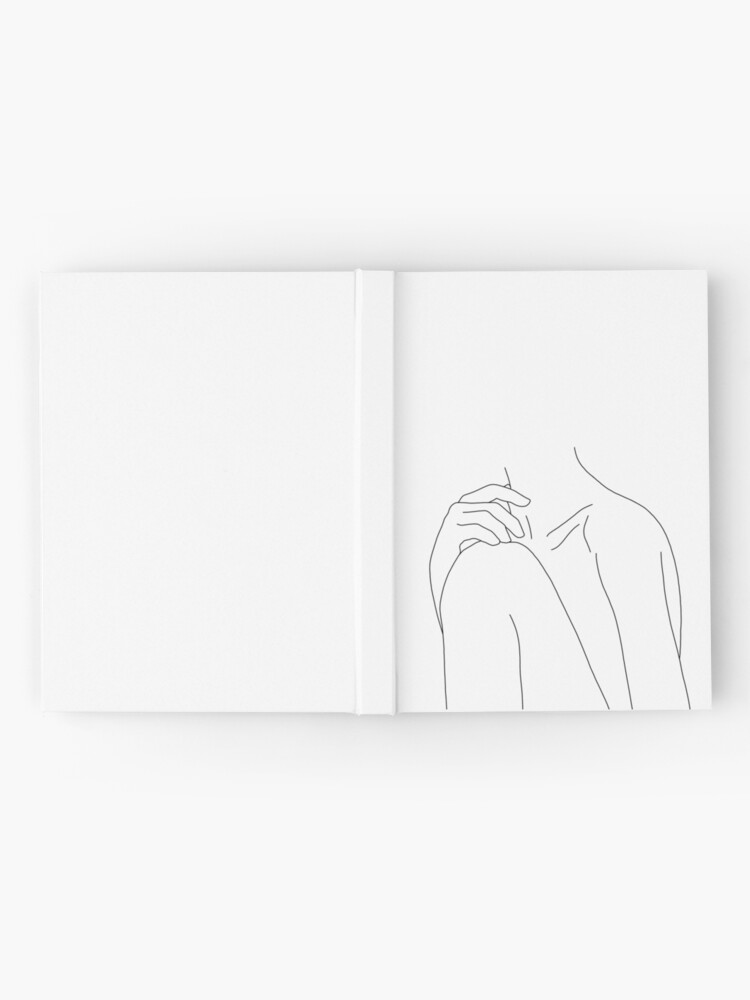 Alternate view of Figure line drawing illustration - Cathy Hardcover Journal