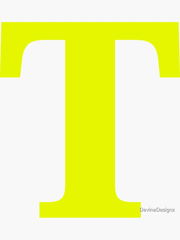 Yellow Letter T Sticker for Sale by DevineDesignz