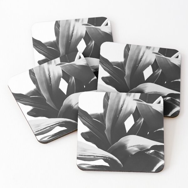Item preview, leaves texture abstract background in black and white designed and sold by Mrvell.