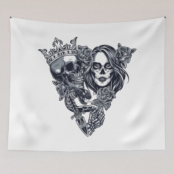 Aperçu de l'œuvre Masques de crâne noir et amour créée et vendue par DiamondStore1.
