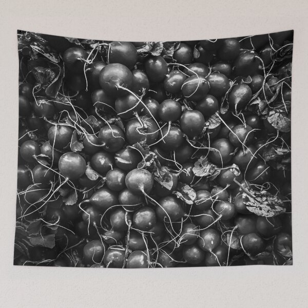 Item preview, closeup fresh radish texture background in black and white designed and sold by Mrvell.