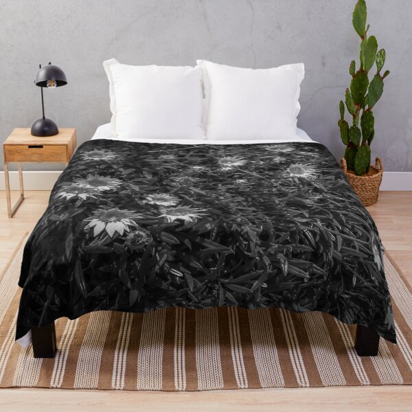 Item preview, closeup blooming flowers field in black and white designed and sold by Mrvell.