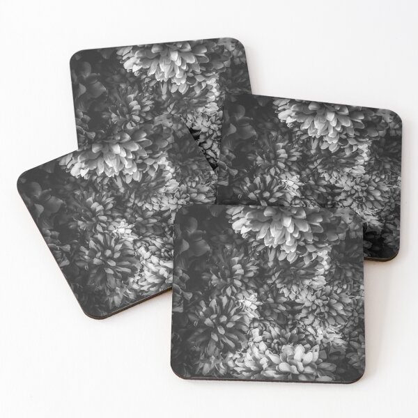 Item preview, blooming flowers abstract background in black and white designed and sold by Mrvell.