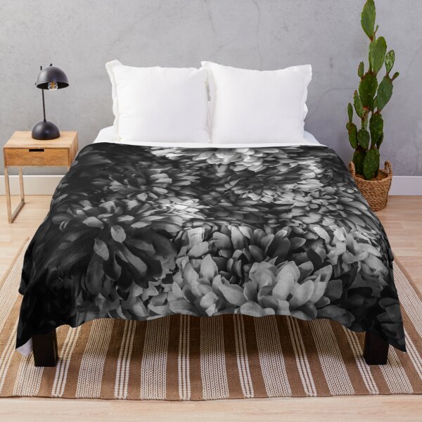 Item preview, blooming flowers abstract background in black and white designed and sold by Mrvell.