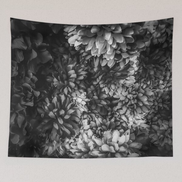 Item preview, blooming flowers abstract background in black and white designed and sold by Mrvell.