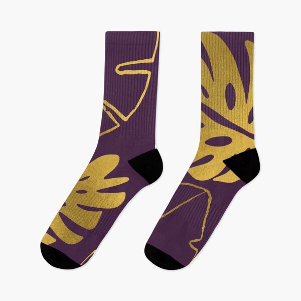 Item preview, Golden Tropical Palm Leaves Over Purple Backgrown designed and sold by caribbeanvibes.