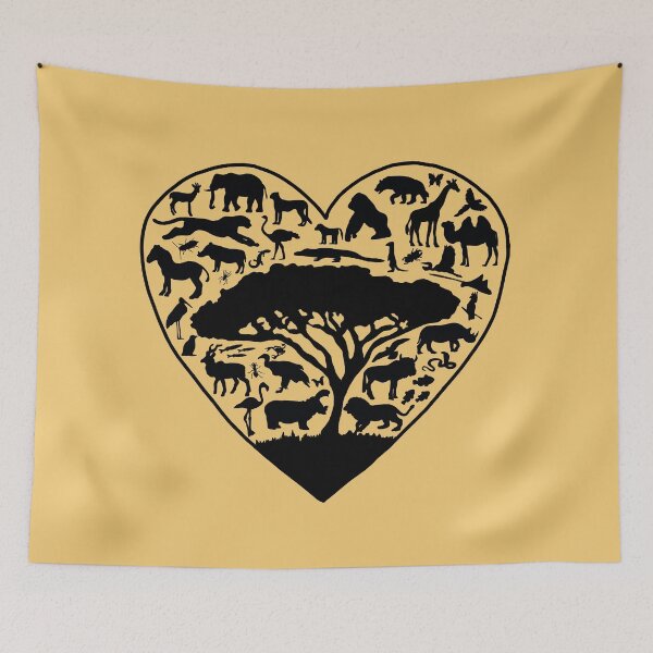 Item preview, DONATE African Animals Heart designed and sold by Emily Boynton.